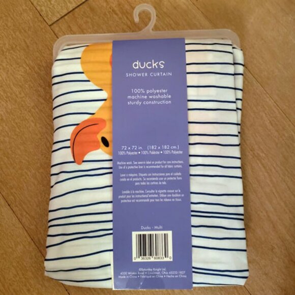 Rubber Duckies Ducky Duck Shower Curtain Fun Kids Bathroom SKL HOME NWT NEW Blue - Picture 3 of 5